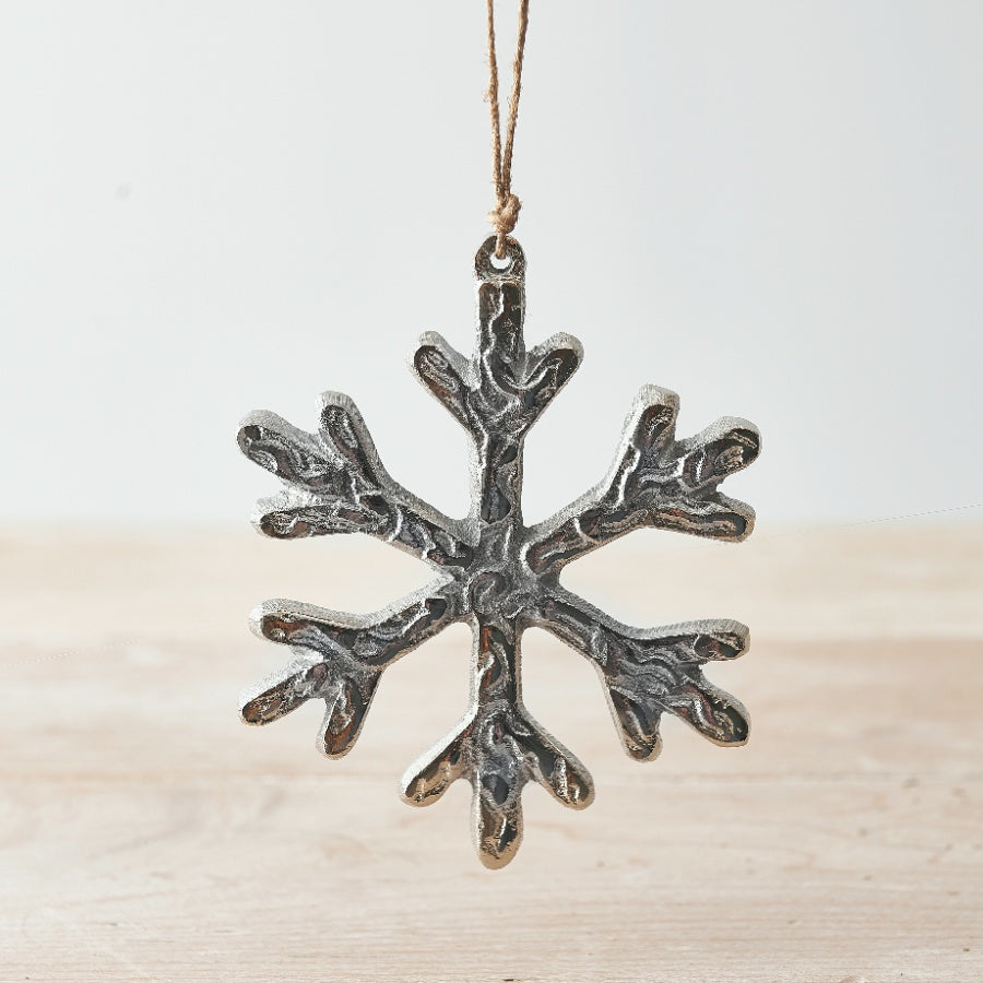 Hanging Metal Snowflake, 10cm