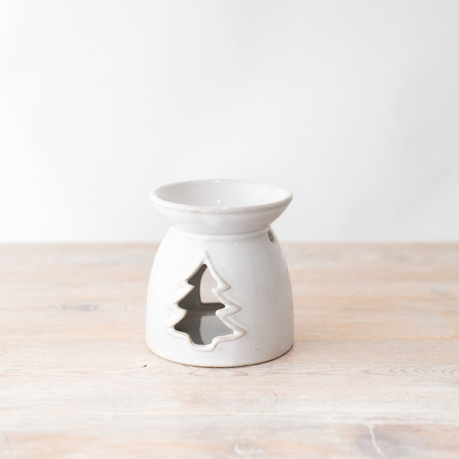 Ceramic Cut Out Tree Oil Burner, 10cm