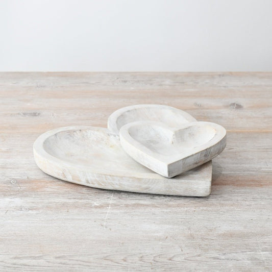 Rustic Wooden Heart Dish - 15cm