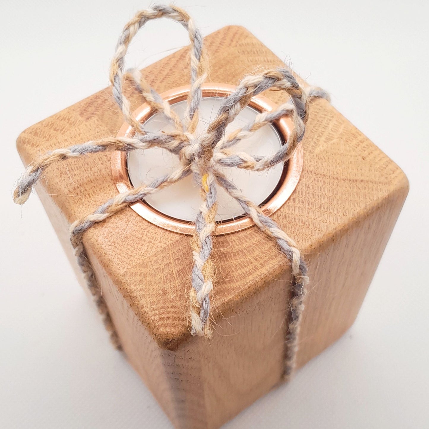 Oak Block Tealight Holder