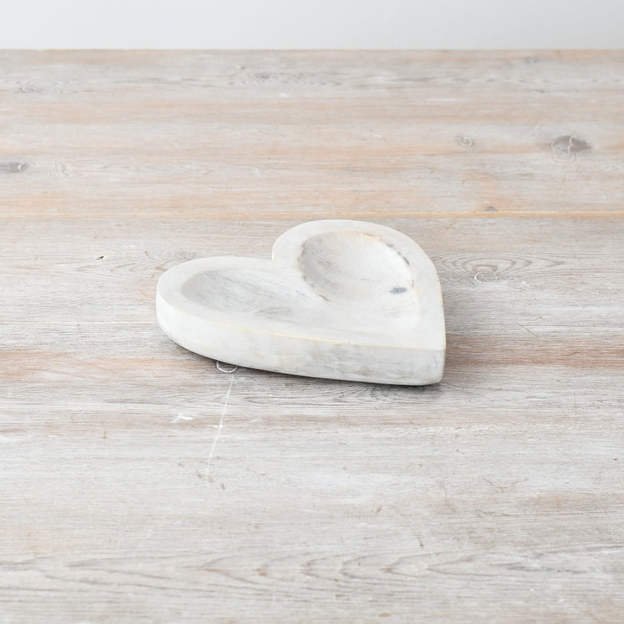 Rustic Wooden Heart Dish - 15cm
