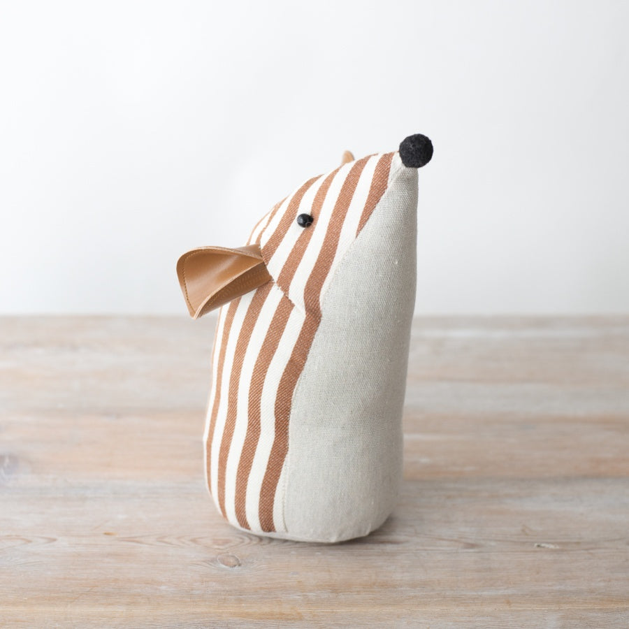Striped Brown/White Mouse Doorstop