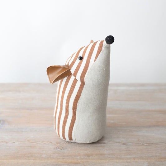 Striped Brown/White Mouse Doorstop