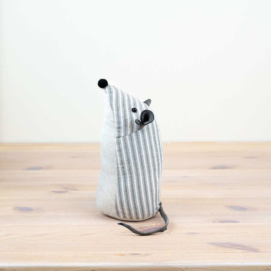 Striped Grey/White Mouse Doorstop