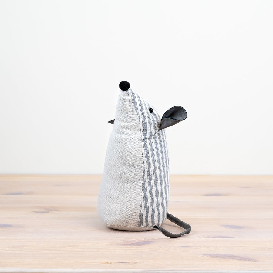 Striped Grey/White Mouse Doorstop