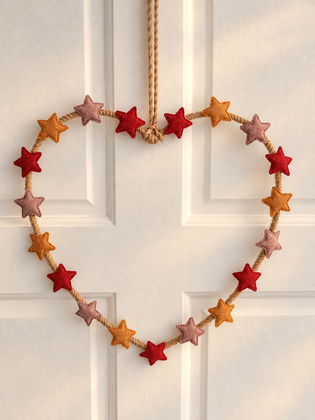 Heart Wreath with Fabric Stars