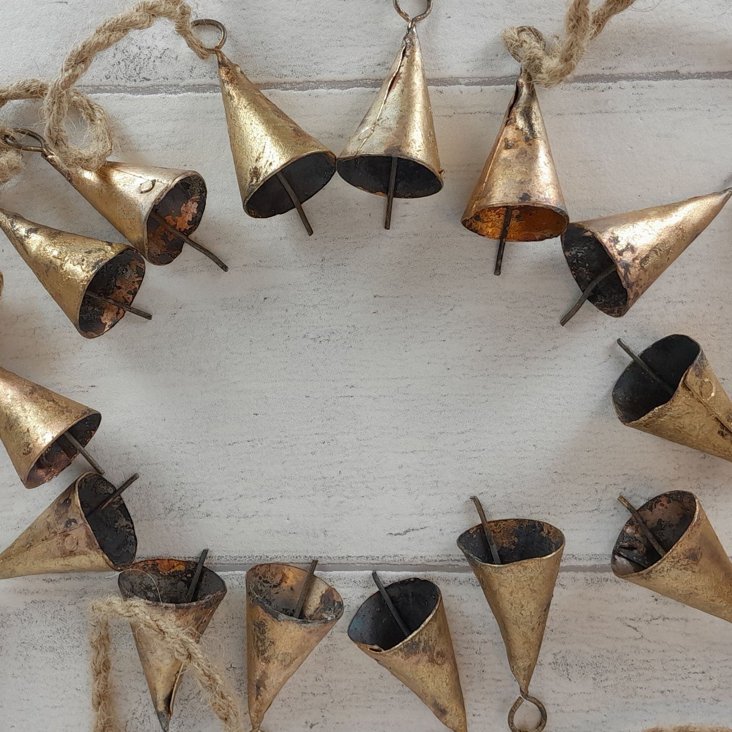 Rustic Bell Garland - Cone Bells