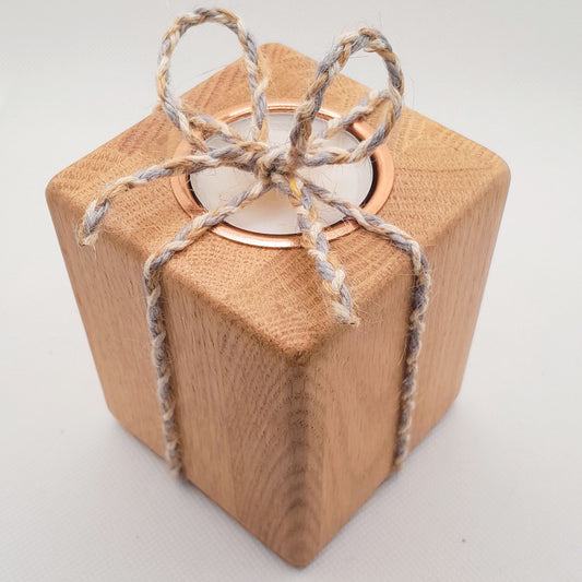 Oak Block Tealight Holder