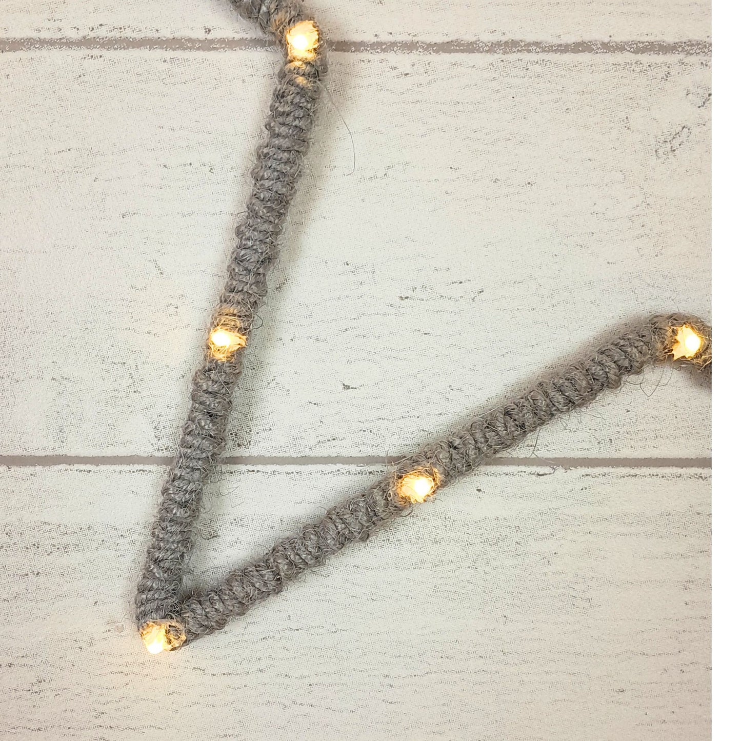 Lit Jute Outline Star - Grey