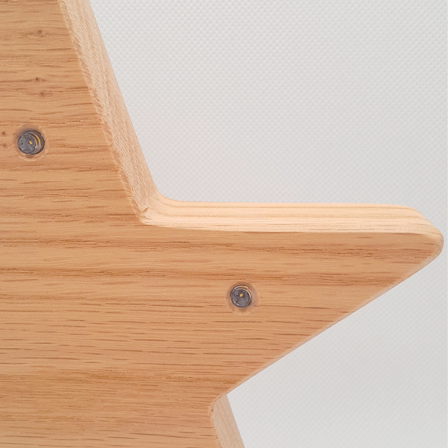 Oak Lit Standing Star - Warm White Lights