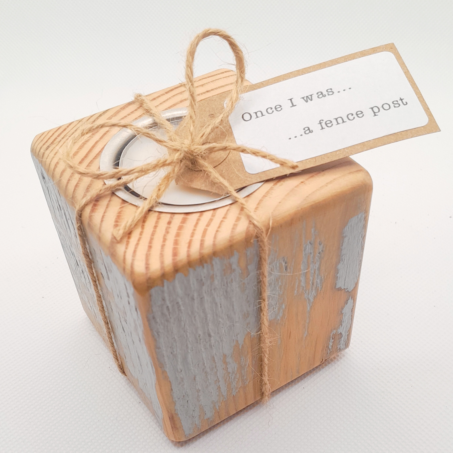 Fence Post Tealight Holder - Rustic Grey